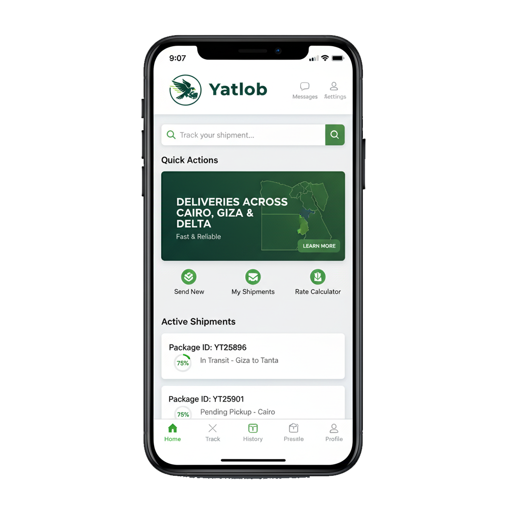 Yatlob mobile application screenshot